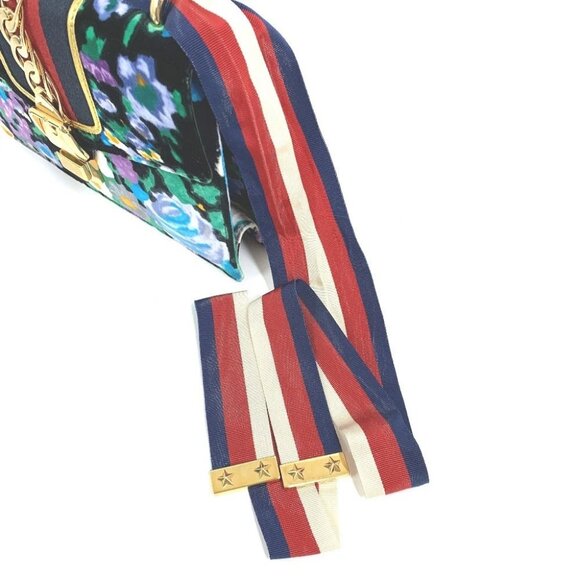 GUCCI 421882 Floral Silvi Small ribbon Shoulder Bag Velor / Leather Multicolore - Picture 16 of 16